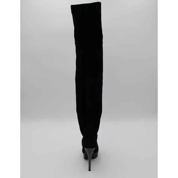 Giuseppe Zanotti Suede Over The Knee Boots 38 Womens Size 8 Black Designer - Picture 7 of 16